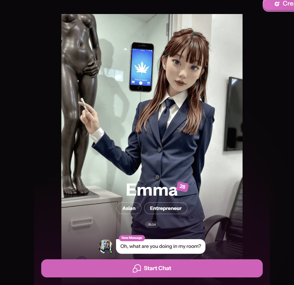 Kupid AI generated character Emma, 28