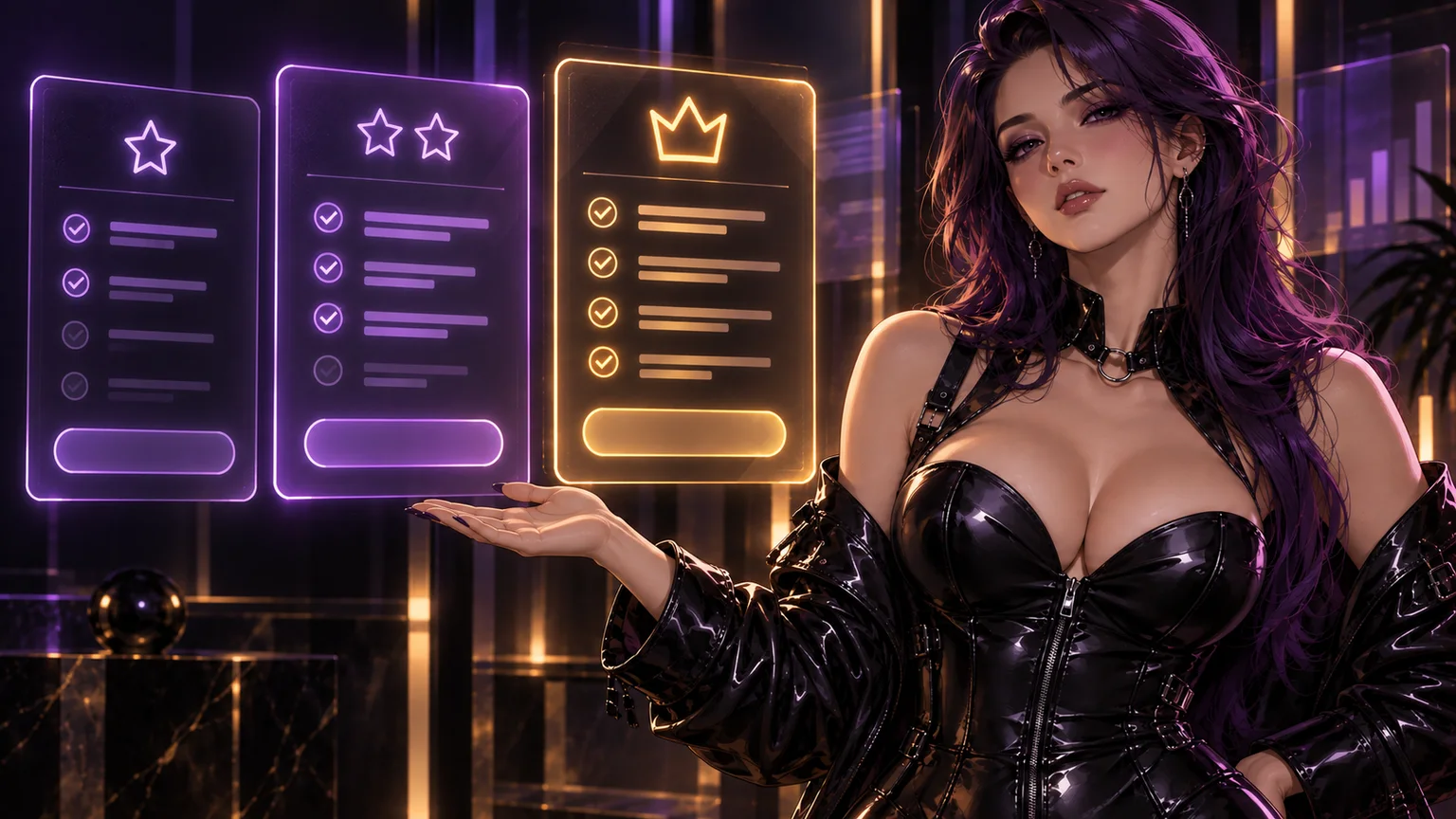 Original adult AI companion presenting abstract premium plan cards